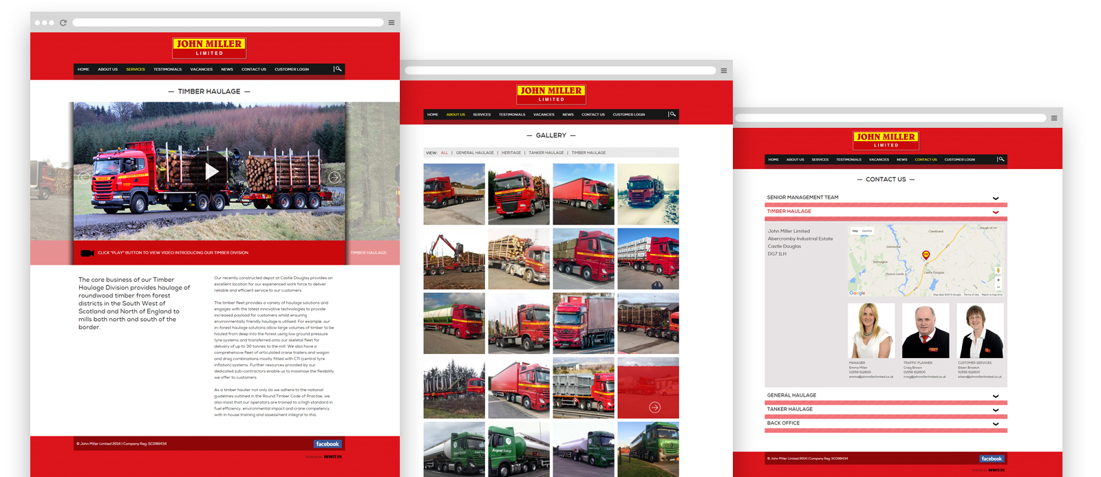 Transport website pages